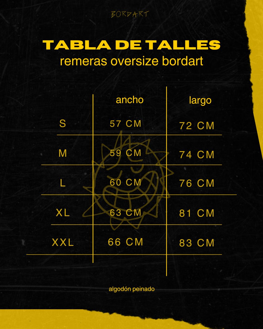 Tabla de talles - Remeras Oversize